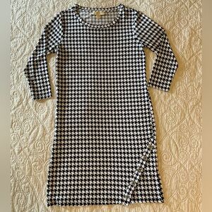 Michael Kors Houndstooth Pattern Shift Dress Navy & White women’s size Small